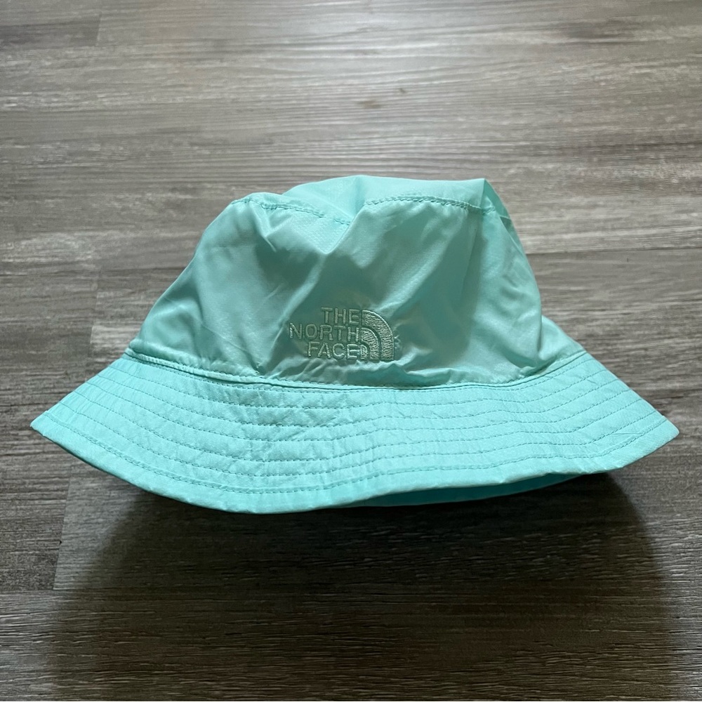 North Face Bucket Hat Sun Stash Reversible Youth Turquoise Girls Pocket